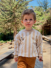 PACK JOGGER CAMEL + POLERÓN RAYAS BEIGE