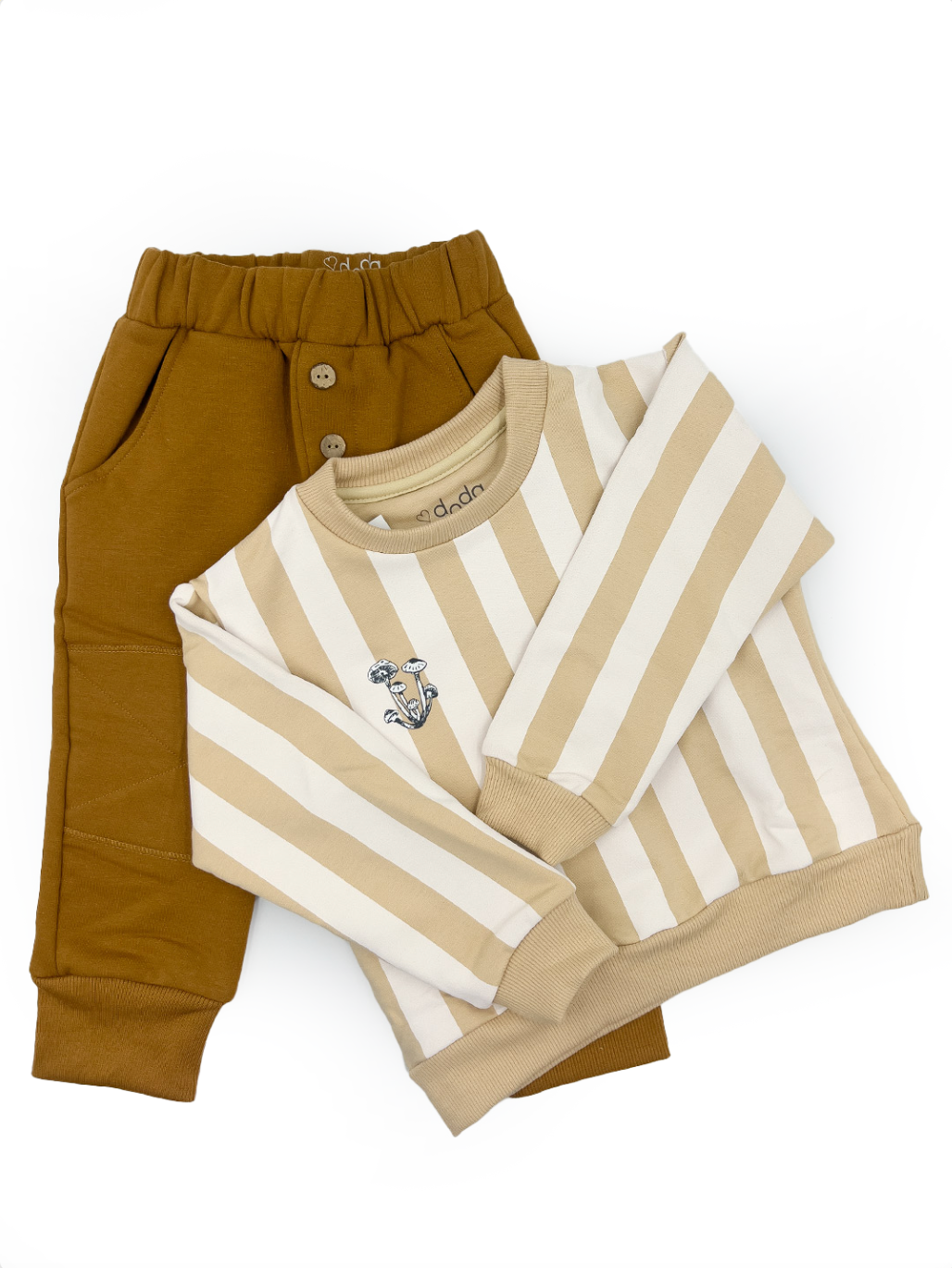 PACK JOGGER CAMEL + POLERÓN RAYAS BEIGE