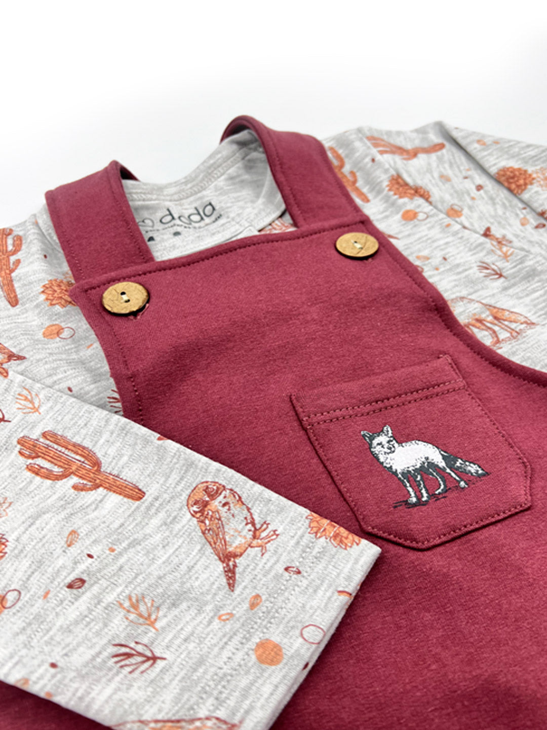 PACK JARDINERA TINTO / POLERA ZORRITO TERRACOTA