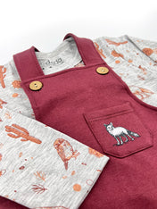 PACK JARDINERA TINTO / POLERA ZORRITO TERRACOTA