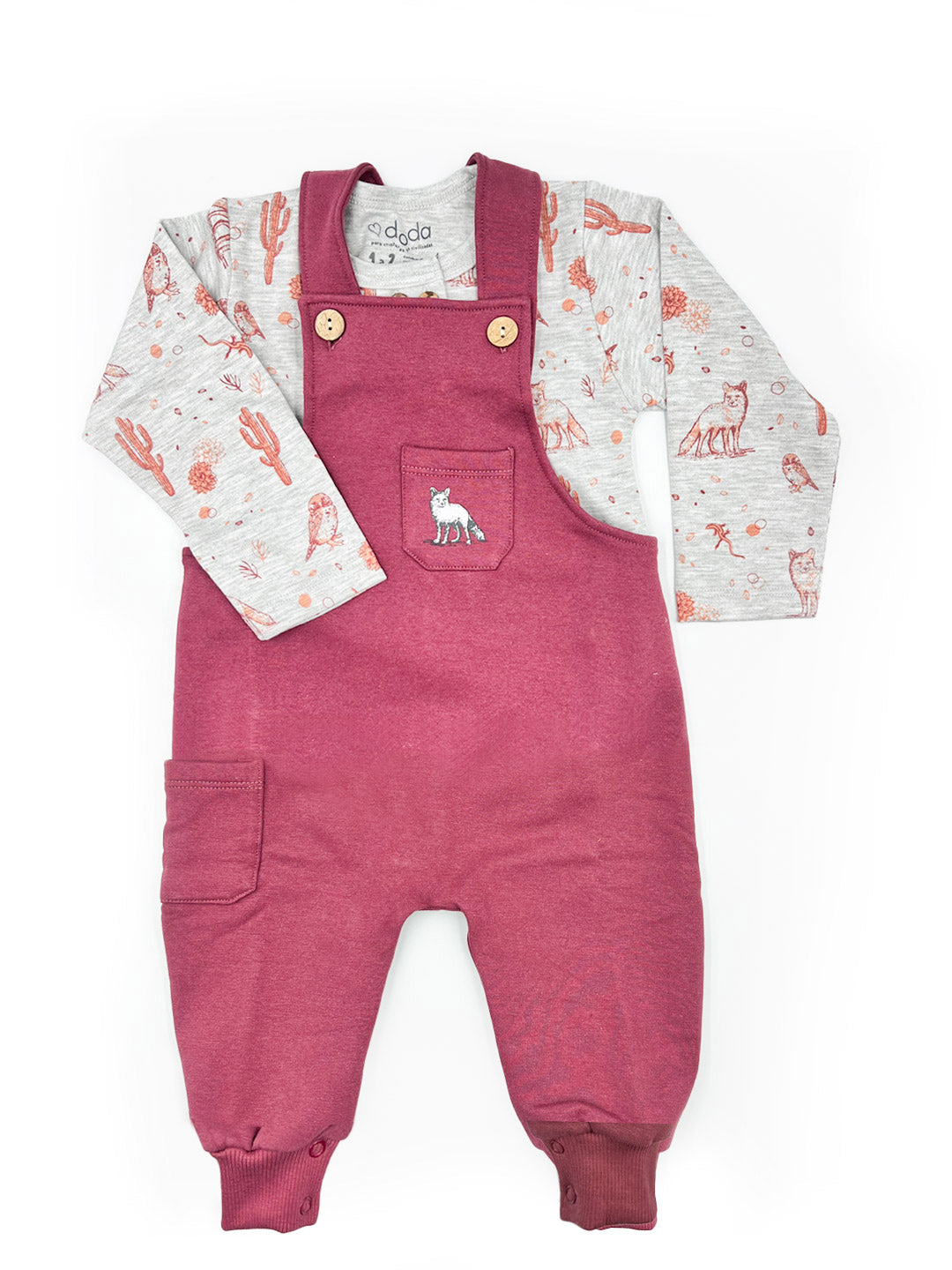 PACK JARDINERA TINTO / POLERA ZORRITO TERRACOTA