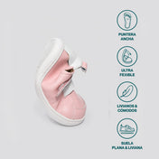 PUMI |  ZAPATILLA BAREFOOT ROSA KIDS (velcros extra Rosa metal y stickers 🎁)