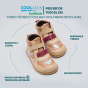 TAKU CAFÉ | BOTÍN BAREFOOT KIDS (velcros extra en burdeo + stickers de 🎁)