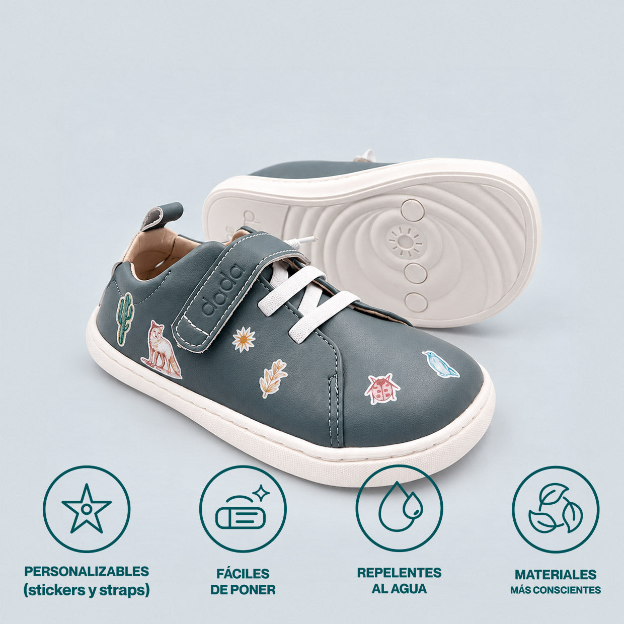 LILO NAVY | ZAPATILLA BAREFOOT NIÑOS (stickers y plantillas 🎁)